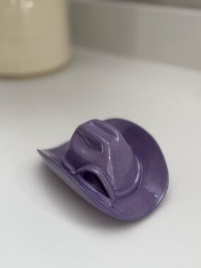Purple Ceramic Cowboy Hat Ashtray